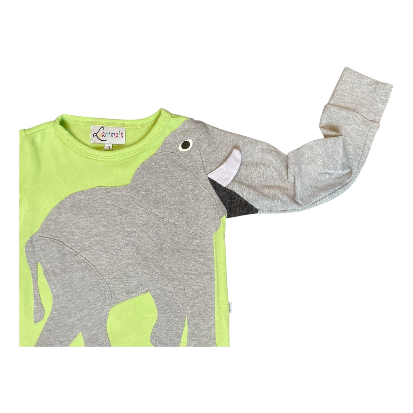 Pullover mit Elefant aus Baumwoll-Jersey - Farbe pistazie grün