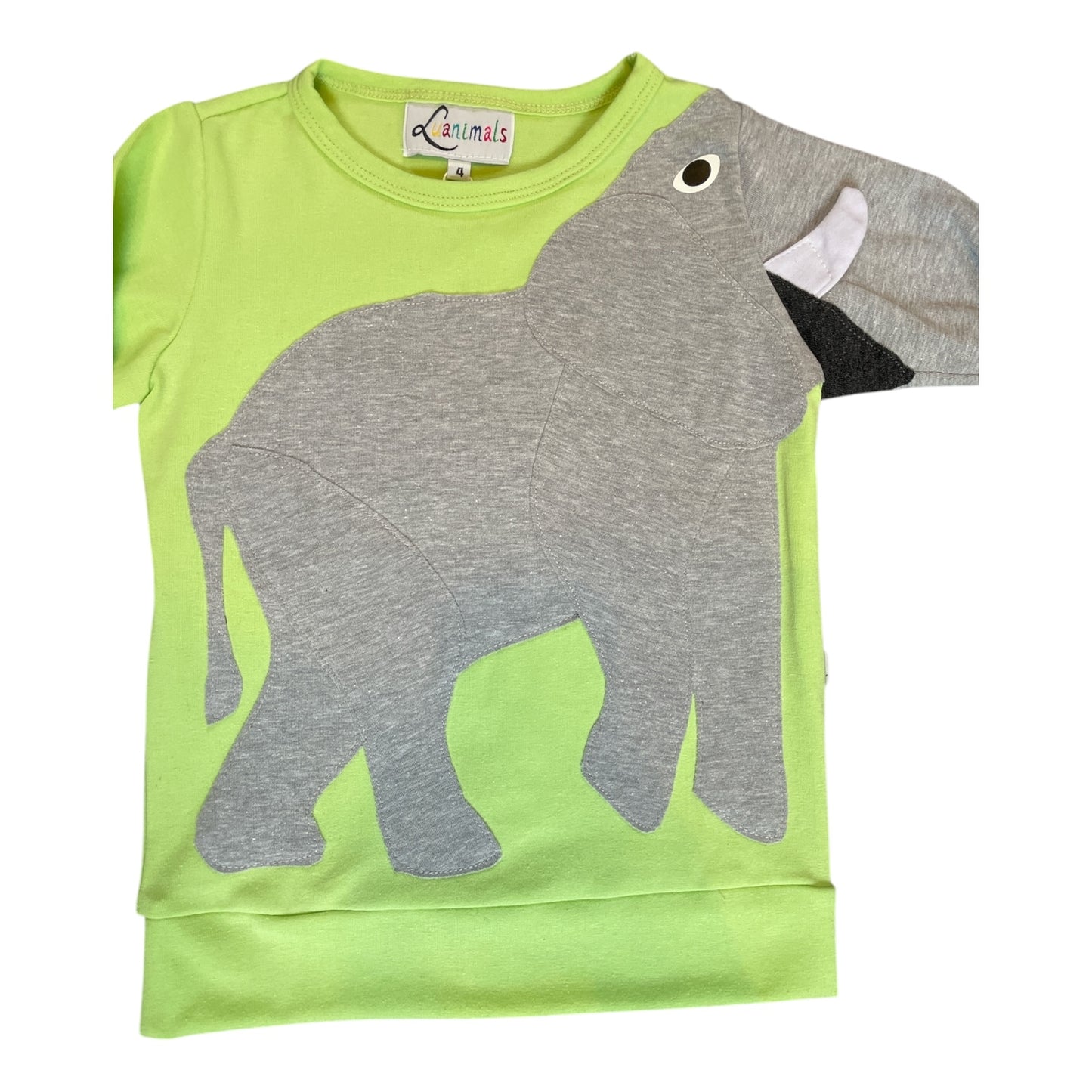 Pullover mit Elefant aus Baumwoll-Jersey - Farbe pistazie grün