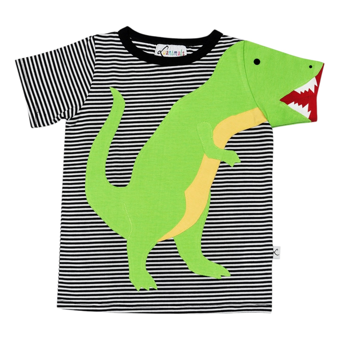 T-Shirt mit Dino aus Baumwoll-Jersey - Farbe grün
