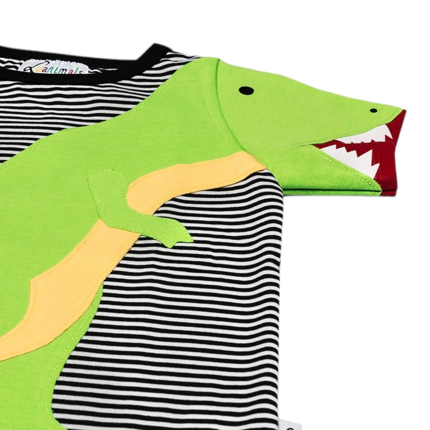 T-Shirt mit Dino aus Baumwoll-Jersey - Farbe grün