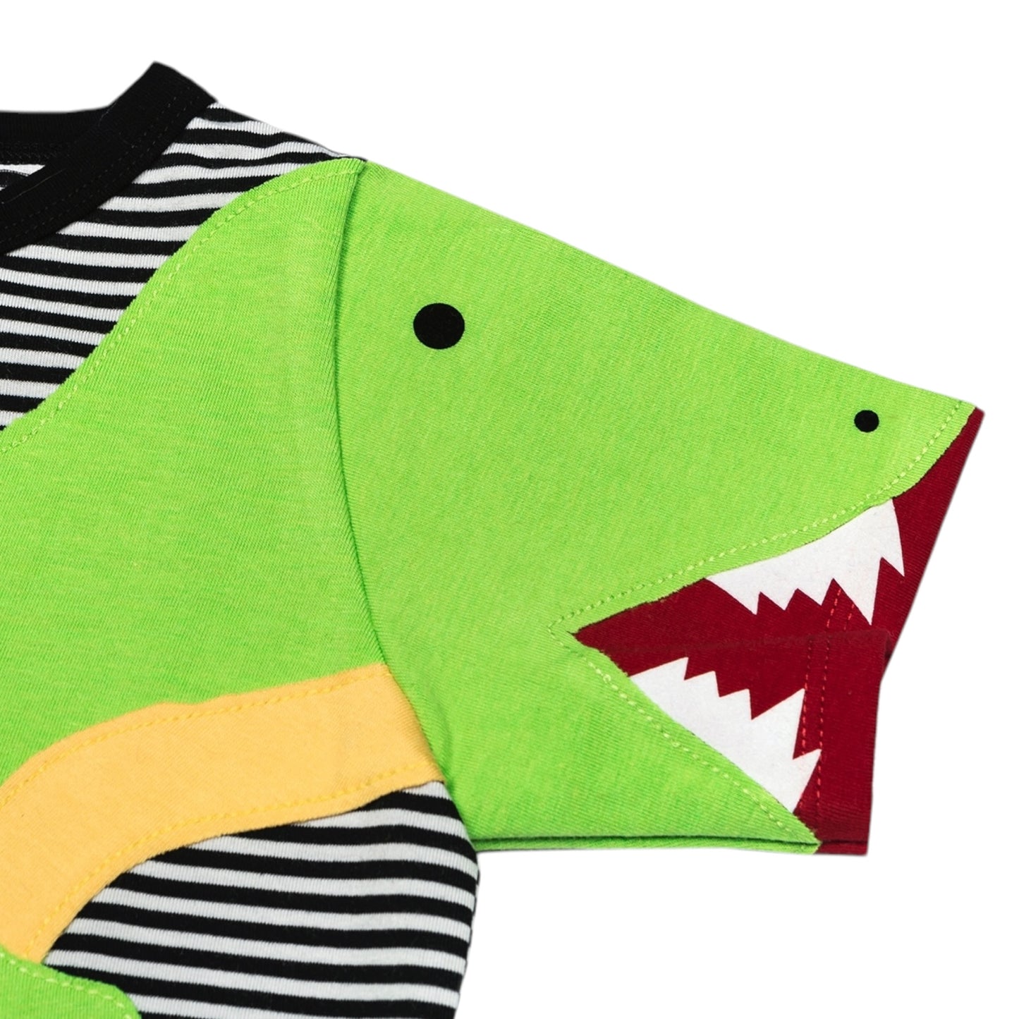 T-Shirt mit Dino aus Baumwoll-Jersey - Farbe grün