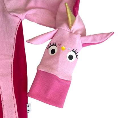 Pullover mit Einhorn aus Baumwoll-Jersey - Farbe pink