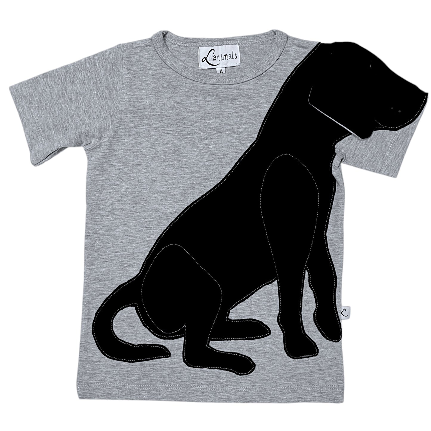 T-Shirt mit Hund aus Baumwoll-Jersey - Farbe grau braun