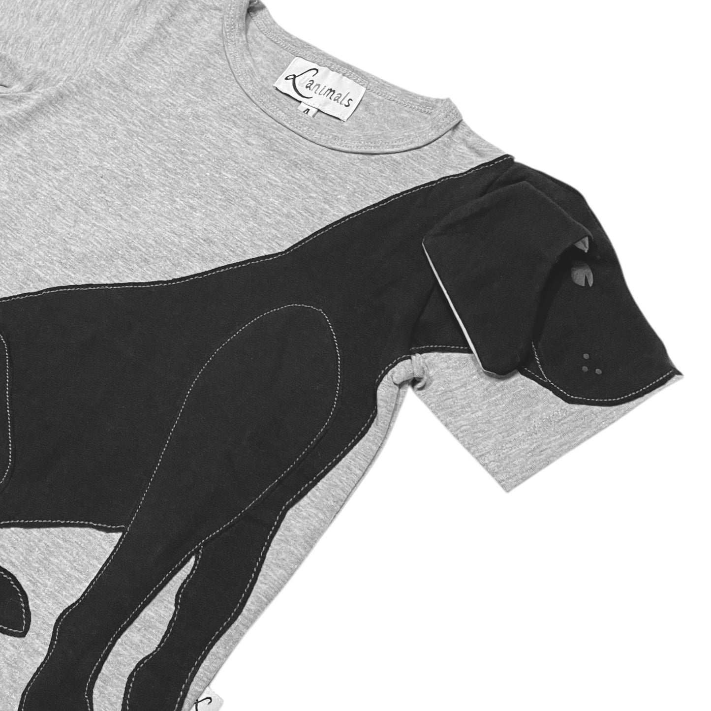 T-Shirt mit Hund aus Baumwoll-Jersey - Farbe grau braun