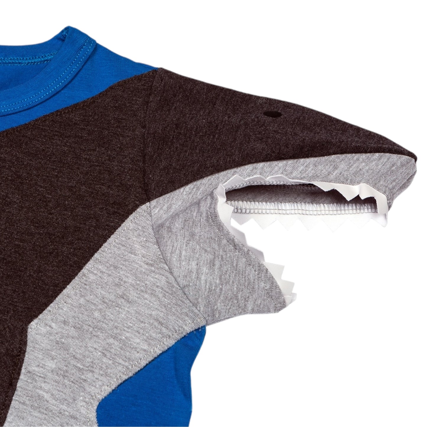 T-Shirt mit Hai aus Baumwoll-Jersey - Farbe blau