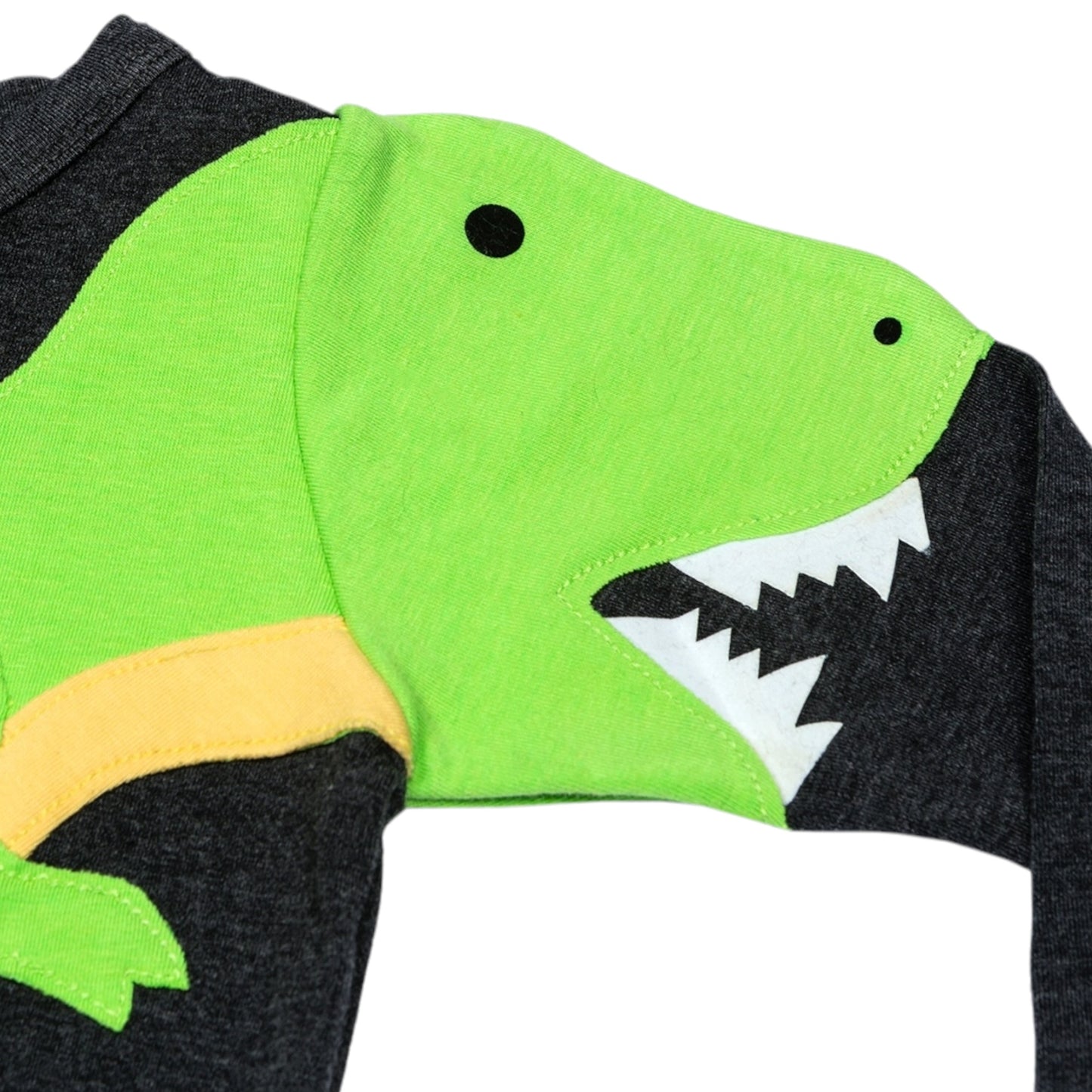 Pullover mit Dino aus Baumwoll-Jersey - Farbe grau