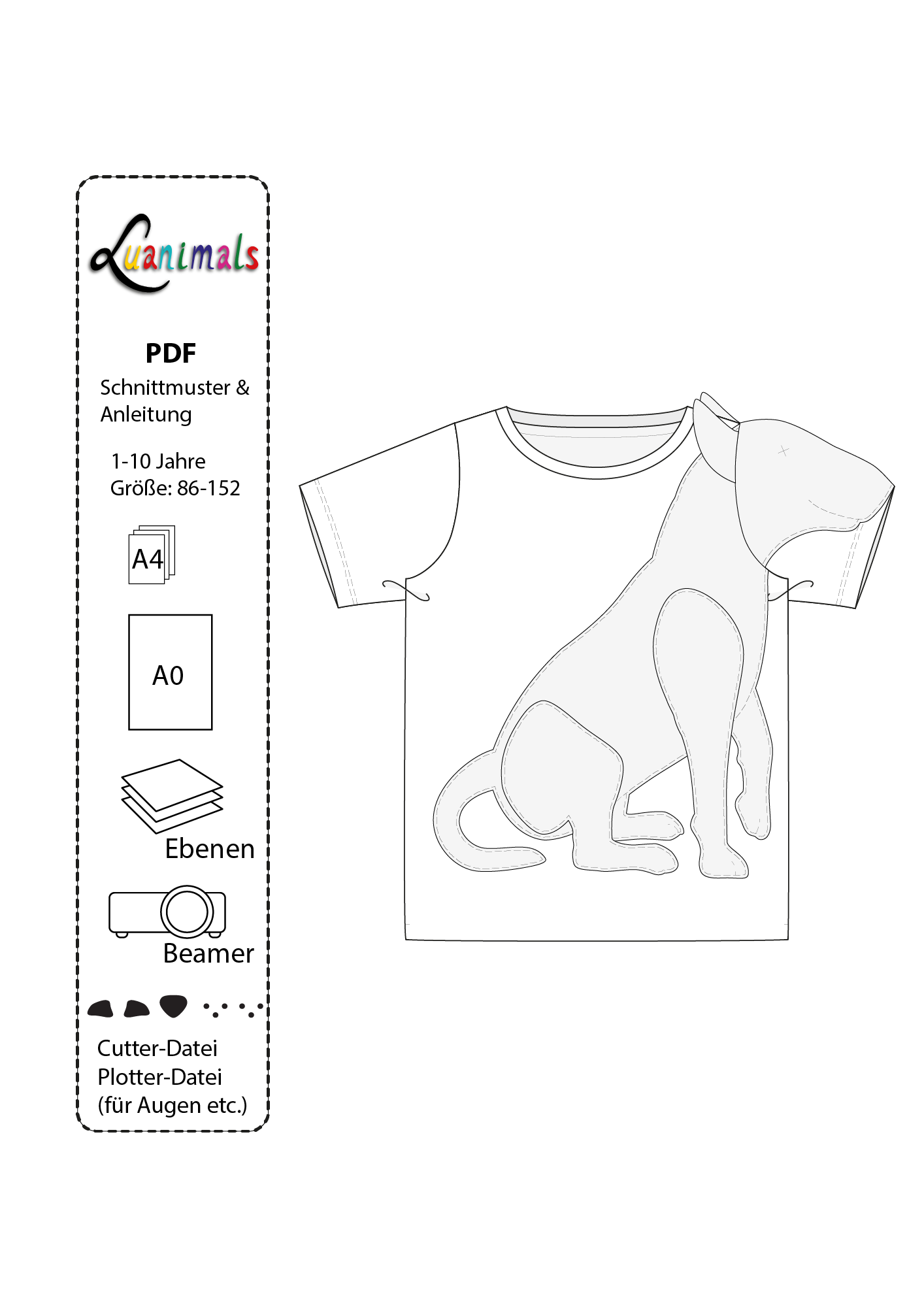 Schnittmuster T-Shirt "Bullterrier Berta"