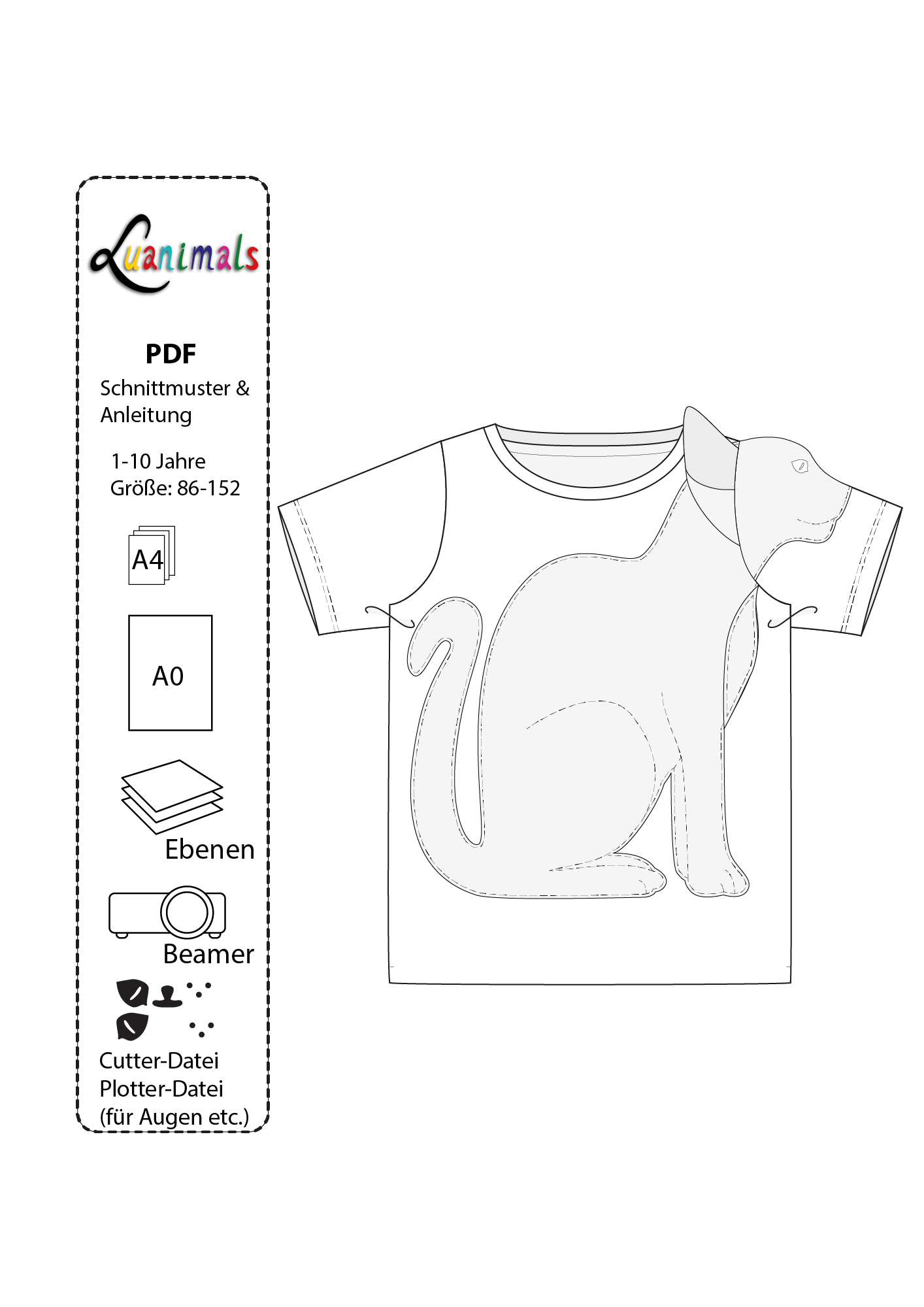 Schnittmuster T-Shirt "Katze Karin"