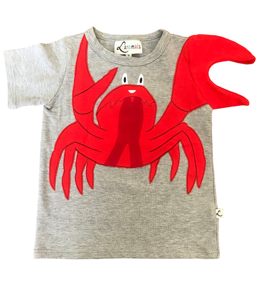 T-Shirt mit Krebs aus Baumwoll-Jersey - Farbe grau