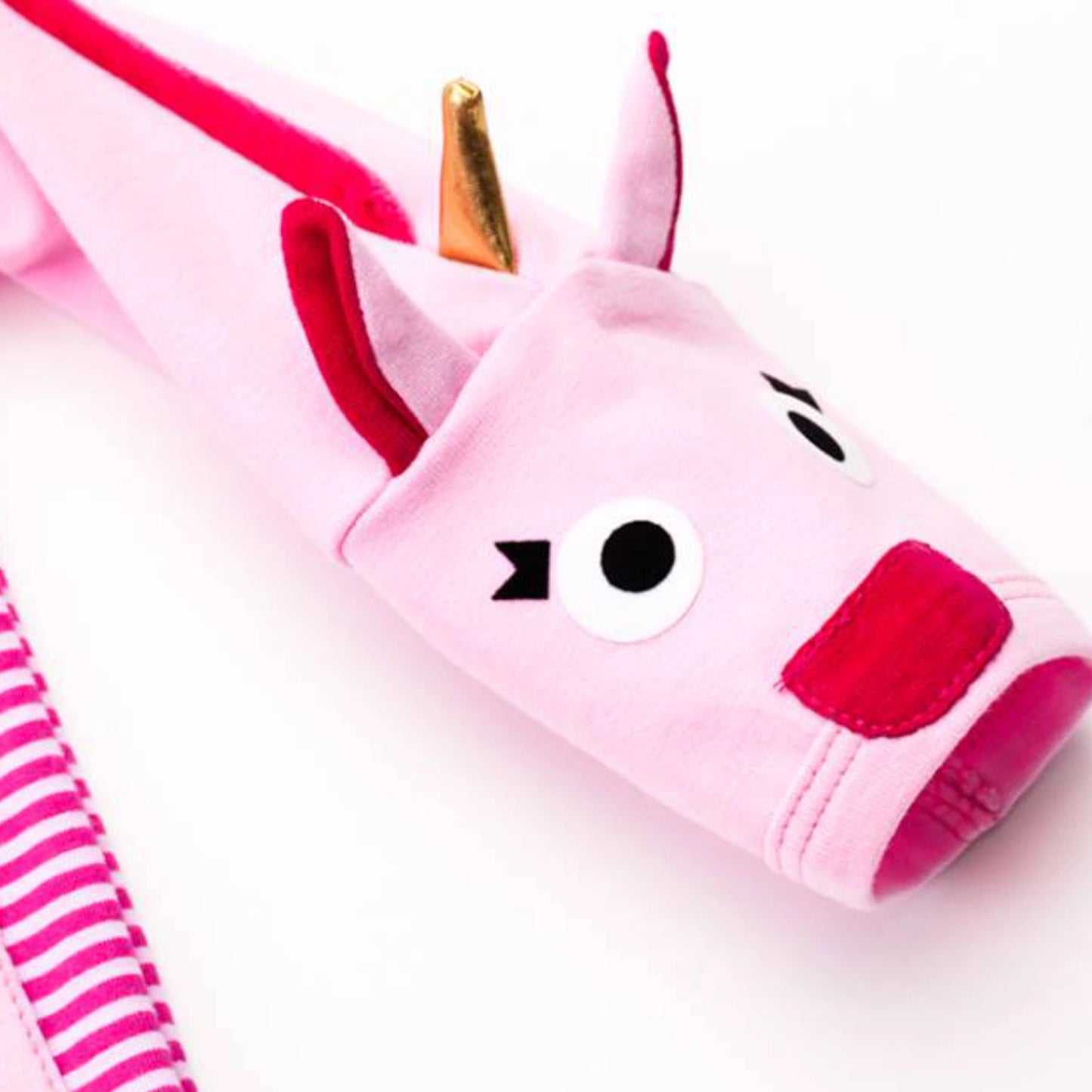 Baby-Body mit Einhorn – langarm, pink/rosa