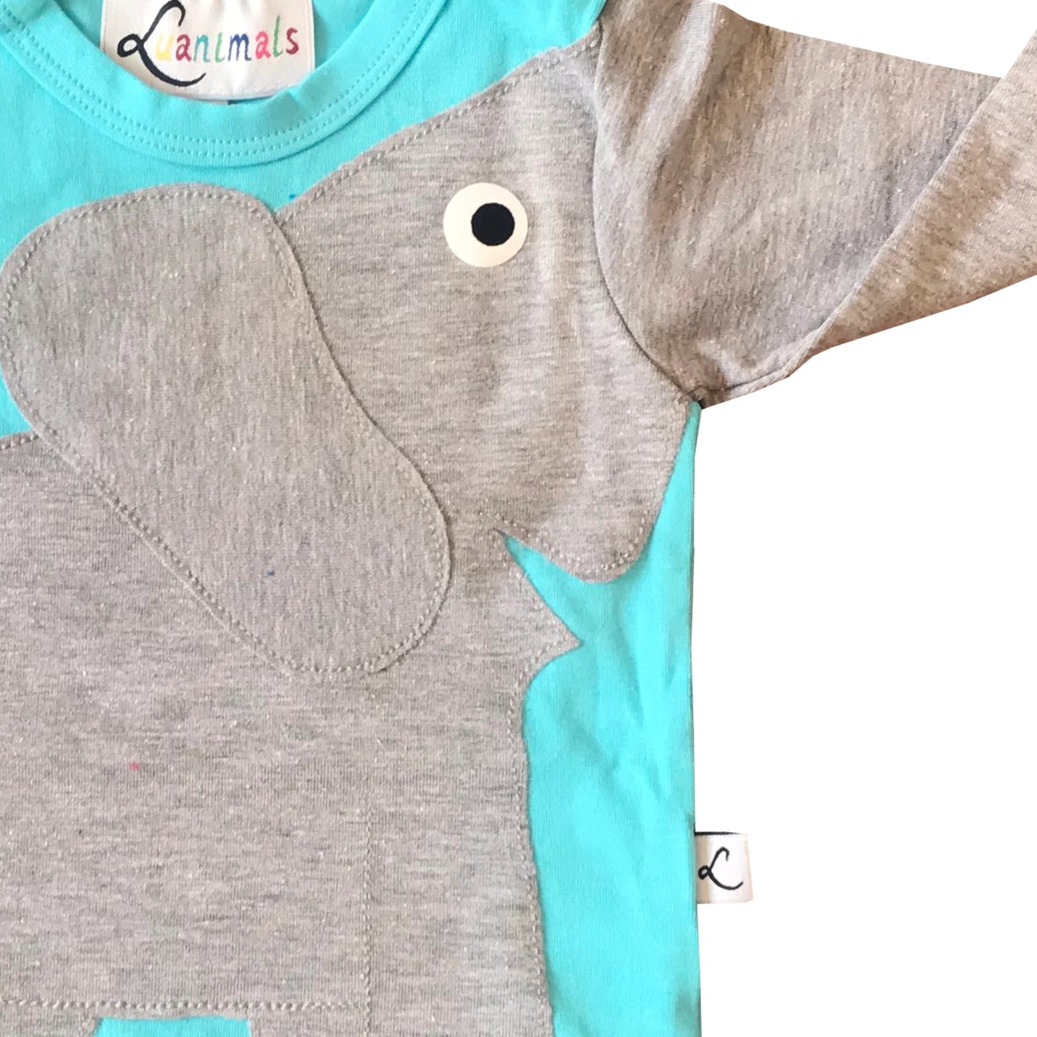 Hellblauer Elefanten-Babybody 5