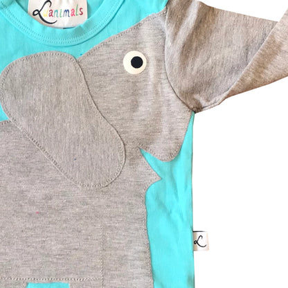 Hellblauer Elefanten-Babybody 5