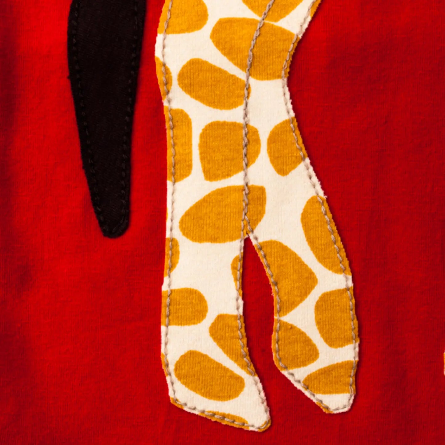 Baby-Body mit Giraffe – langarm, rot