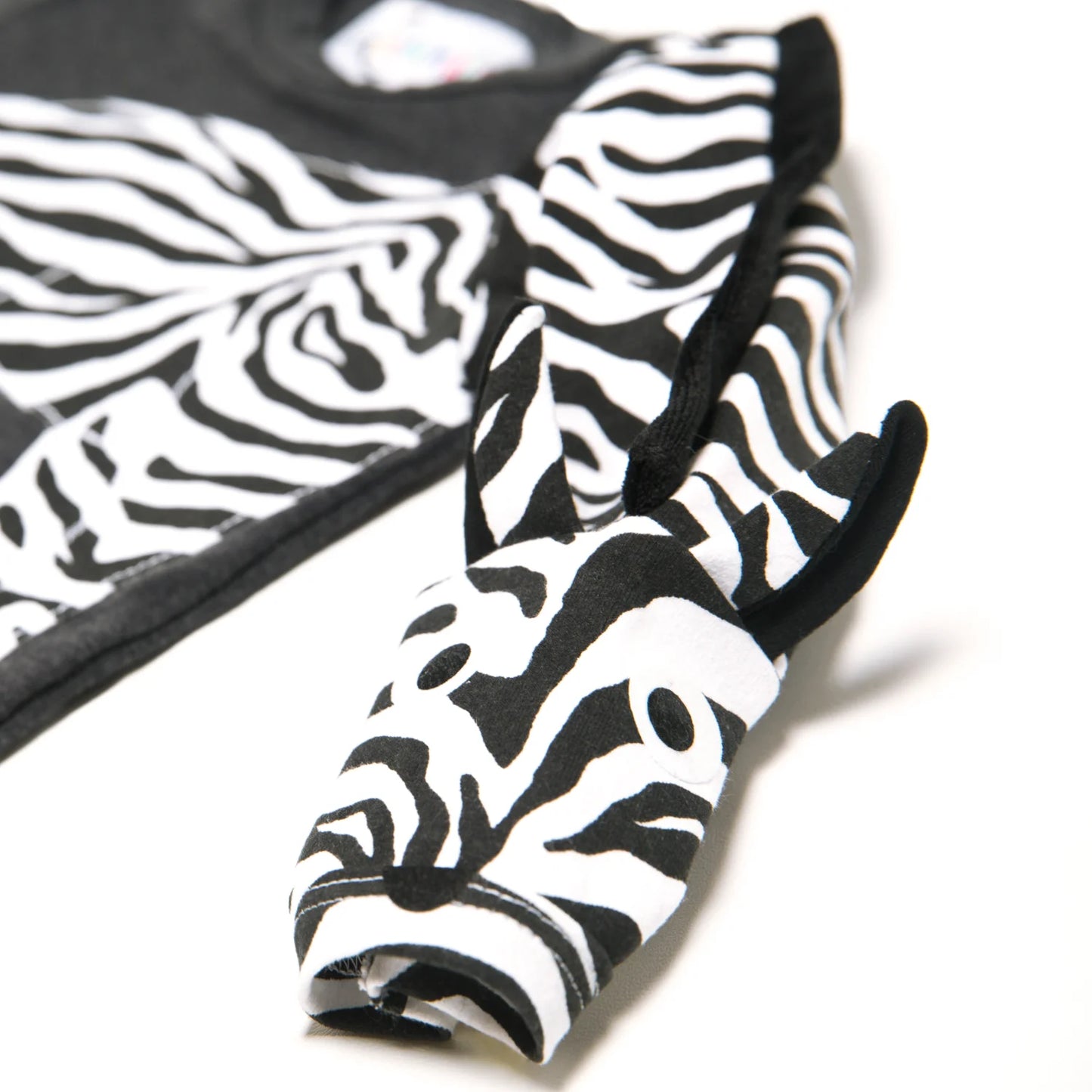 Baby-Body mit Zebra – langarm, grau