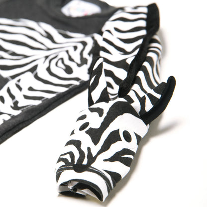 Baby-Body mit Zebra – langarm, grau